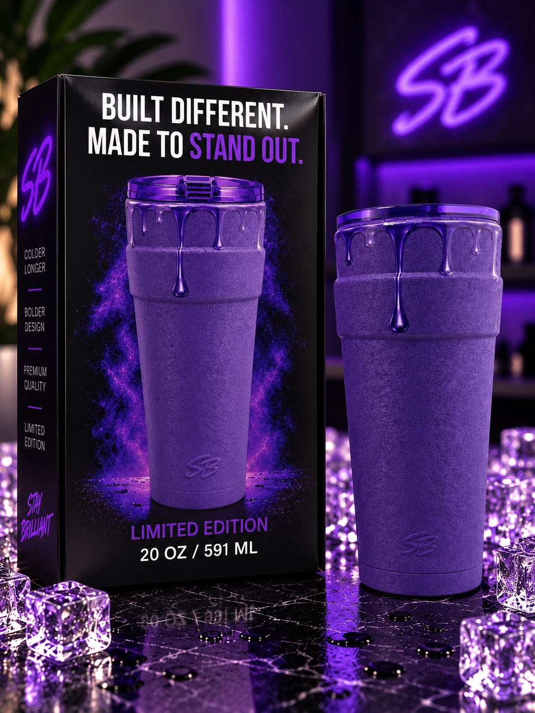 Purple Drip Limited Edition 20 oz Double Cup and presentation box
