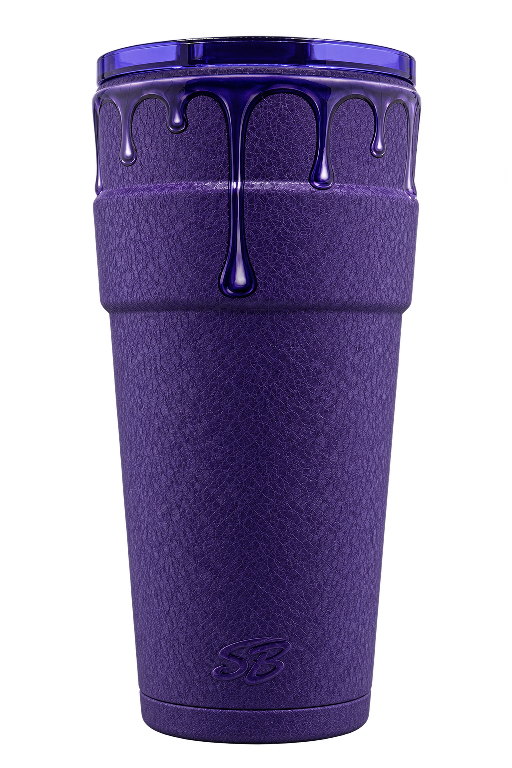 Purple Drip Sippers Only with a textured purple finish, glossy raised drips and purple lid